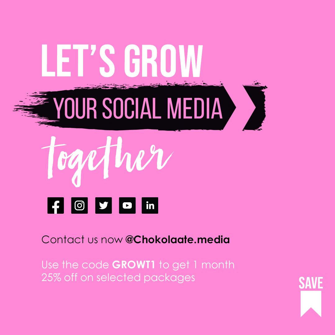 Grow your social media with Chokolaate media Contact us Now